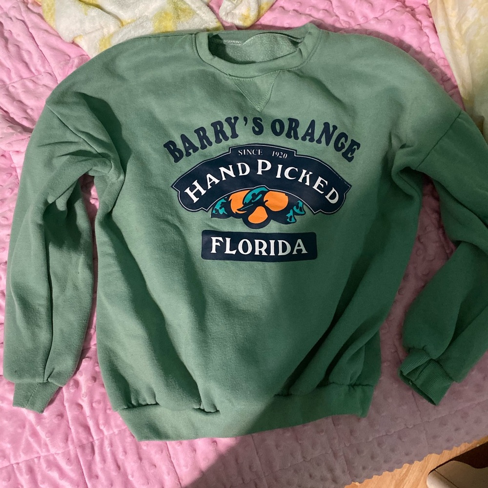teal/green crew neck sweatshirt